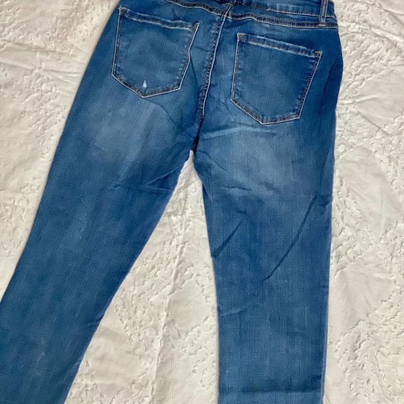 Rewash Denim Mid Rise Skinny Ripped Jeans - Picture 2 of 5